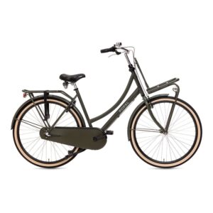 Popal | Dames Transportfiets Daily Dutch Basic+ 28 Inch 47 cm 3V Terugtraprem Legergroen