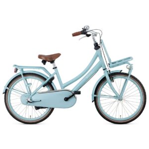 Popal | Meisjes Kinderfiets Daily Dutch Basic+, 22 Inch, 35 cm, 3V, Terugtraprem, Matblauw