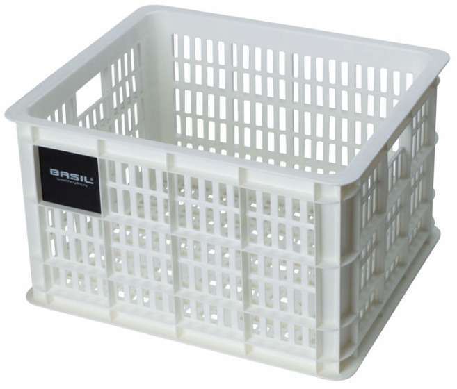 Basil | Fietskrat gerecycled M 29,5 liter wit - 21138