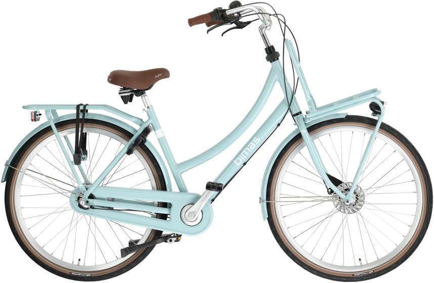 Bimas Dames Transportfiets Transporter 3.3 28 Inch 50 cm 3V Rollerbrake Mintblauw