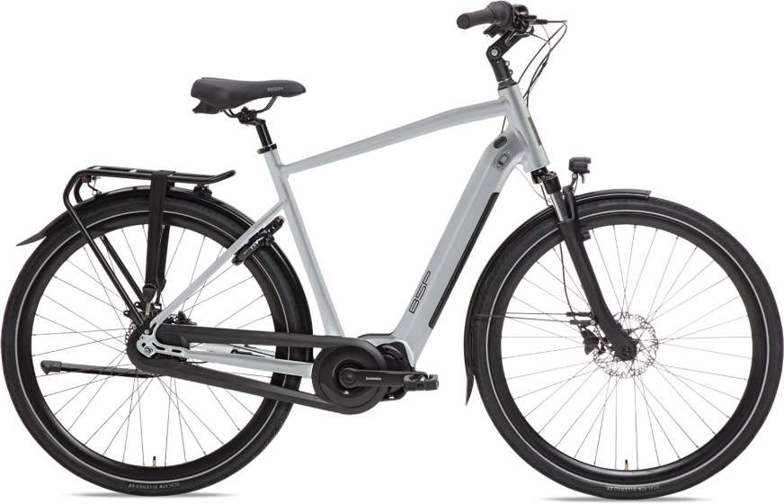 BSP | Elektrische Herenfiets Musa 28 Inch 61 cm 7V Hydraulische schijfrem Lichtgrijs