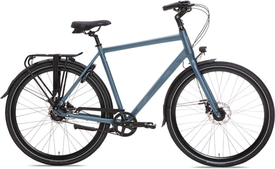 BSP | Herenfiets Stadsfiets Voyager Belt 28 Inch 56 cm 8V Hydraulische schijfrem Hemelsblauw