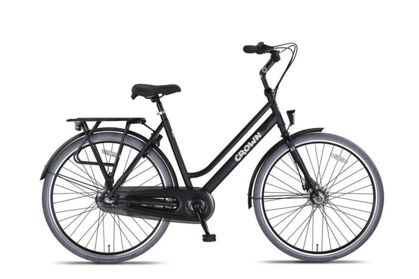 Crown | Dames Stadsfiets New York Plus 28 Inch 53 cm 3V Rollerbrake Matzwart