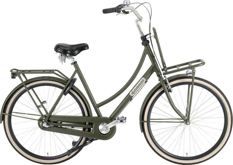 Popal | Dames Transportfiets Daily Dutch Prestige 28 Inch 57 cm 3V Terugtraprem Legergroen