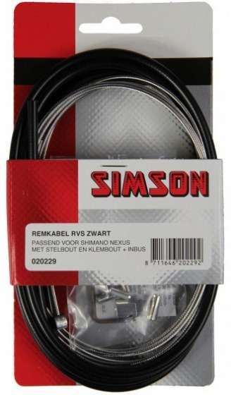 Simson | Remkabel set Nexus rollerbrake 1600/2250 mm zwart/zilver
