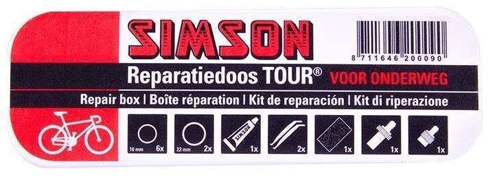 Simson | Reparatiedoos Tour 11,5 cm aluminium rood/wit 15-delig