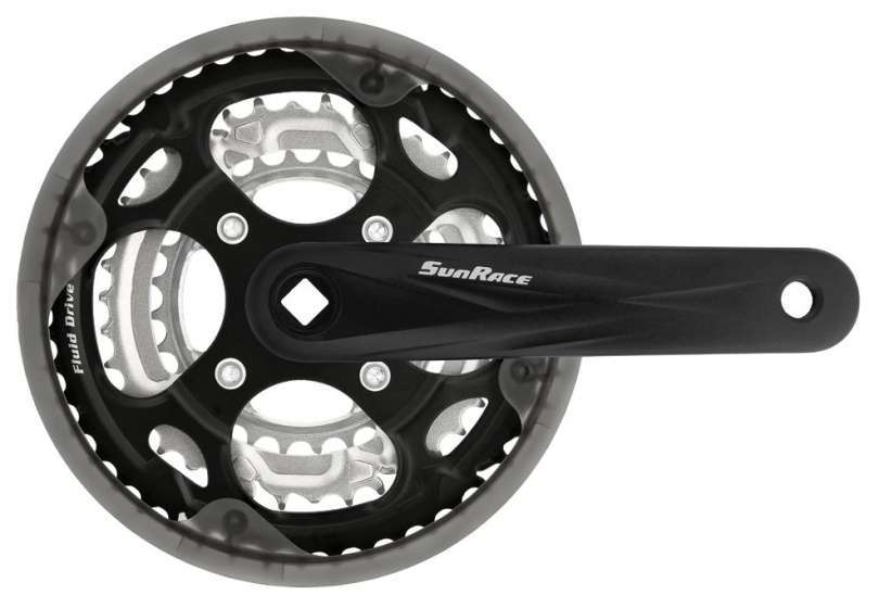 SunRace | Crankstel FCM300 28-38-48T 170 mm zwart/zilver