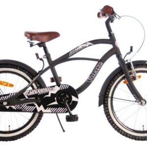Volare | Jongens Kinderfiets Black Cruiser, 18 inch, Zwart, 95% afgemonteerd