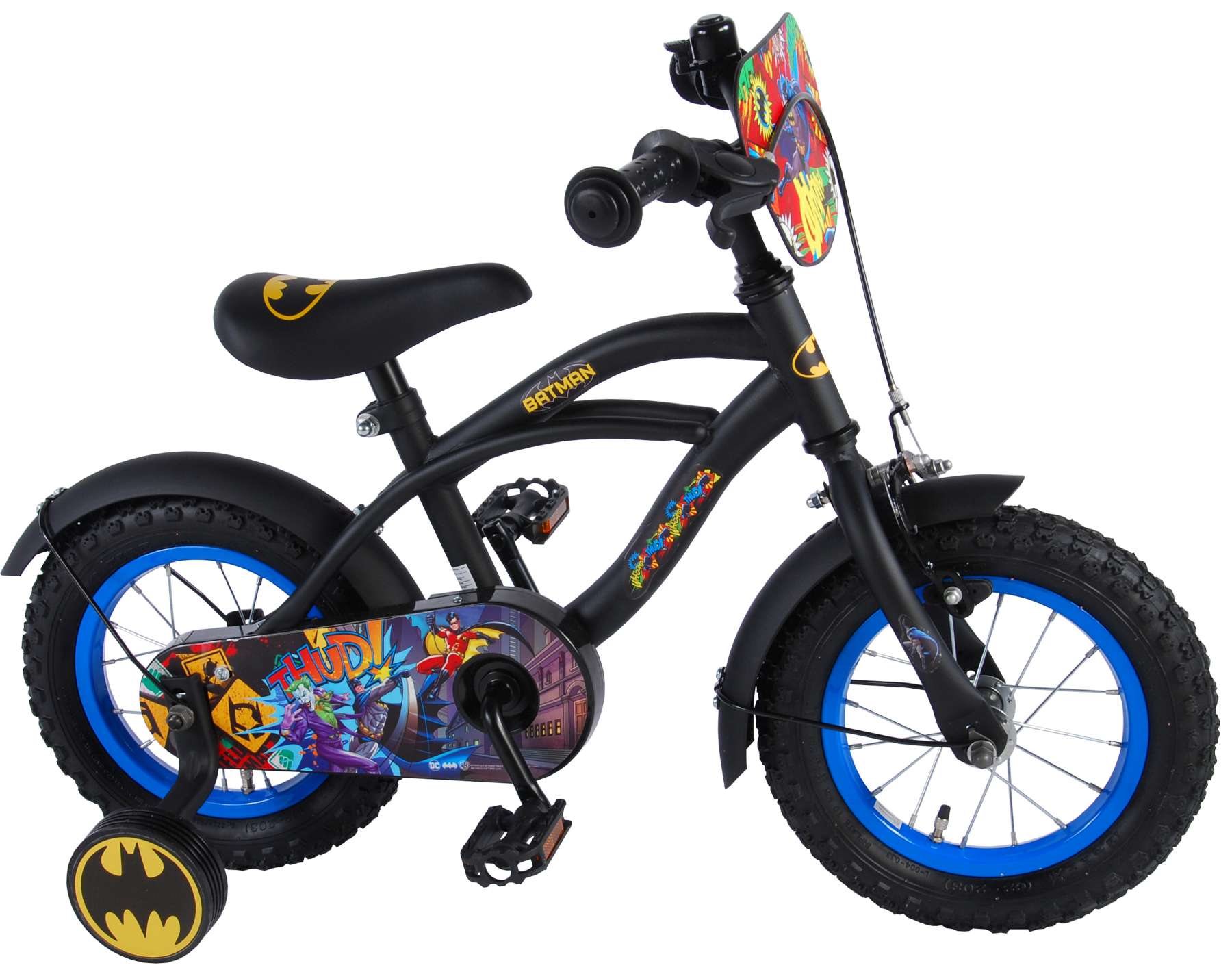 Warner Bros | Jongens Kinderfiets Batman, 12 inch, Zwart - Afbeelding 2