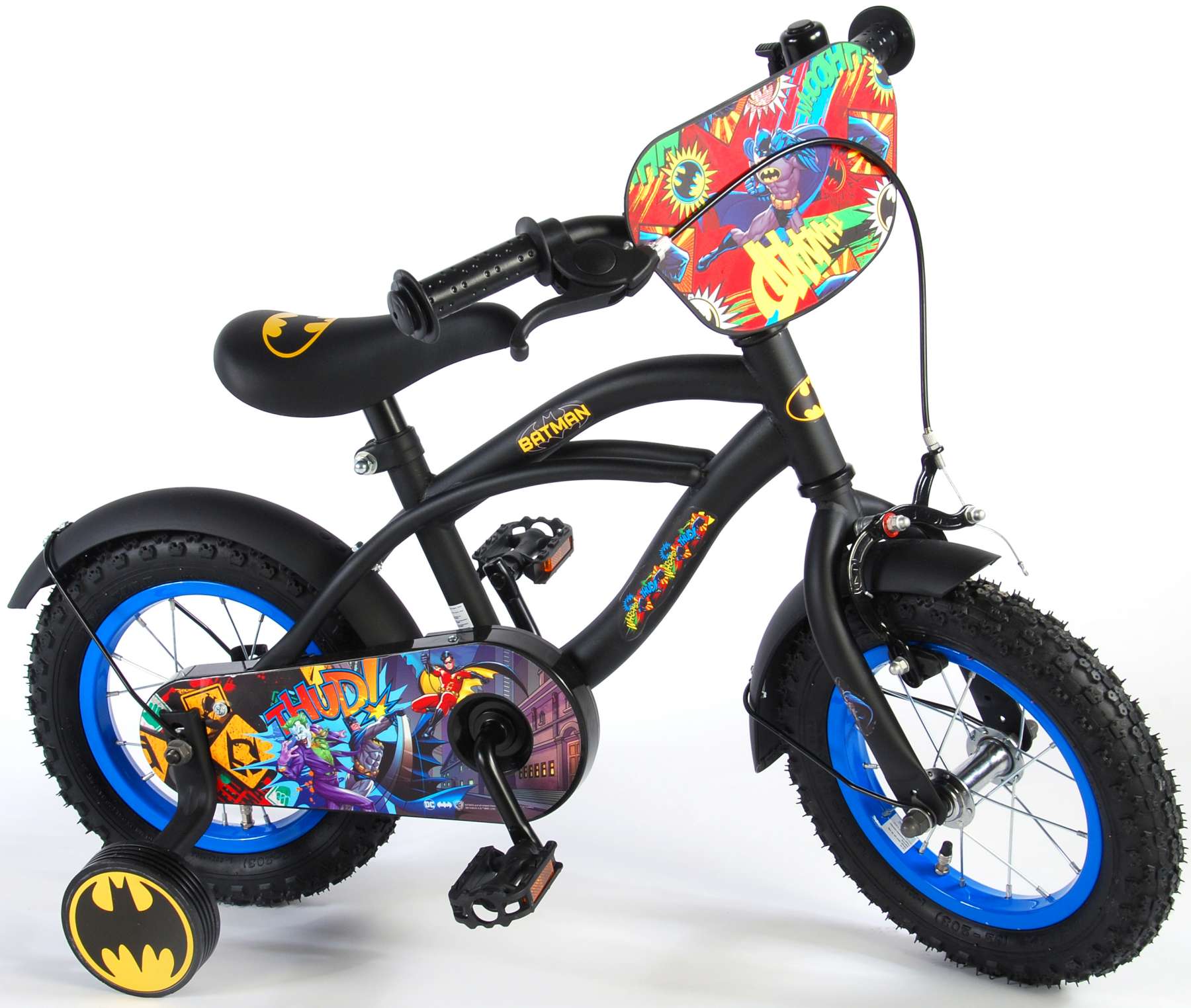Warner Bros | Jongens Kinderfiets Batman, 12 inch, Zwart - Afbeelding 3