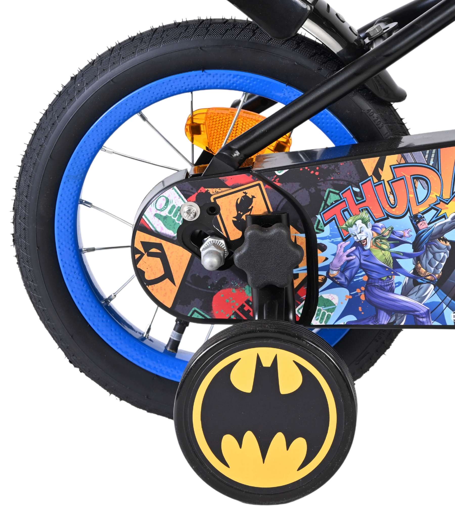 Warner Bros | Jongens Kinderfiets Batman, 12 inch, Reflectoren, Zwart - Afbeelding 2