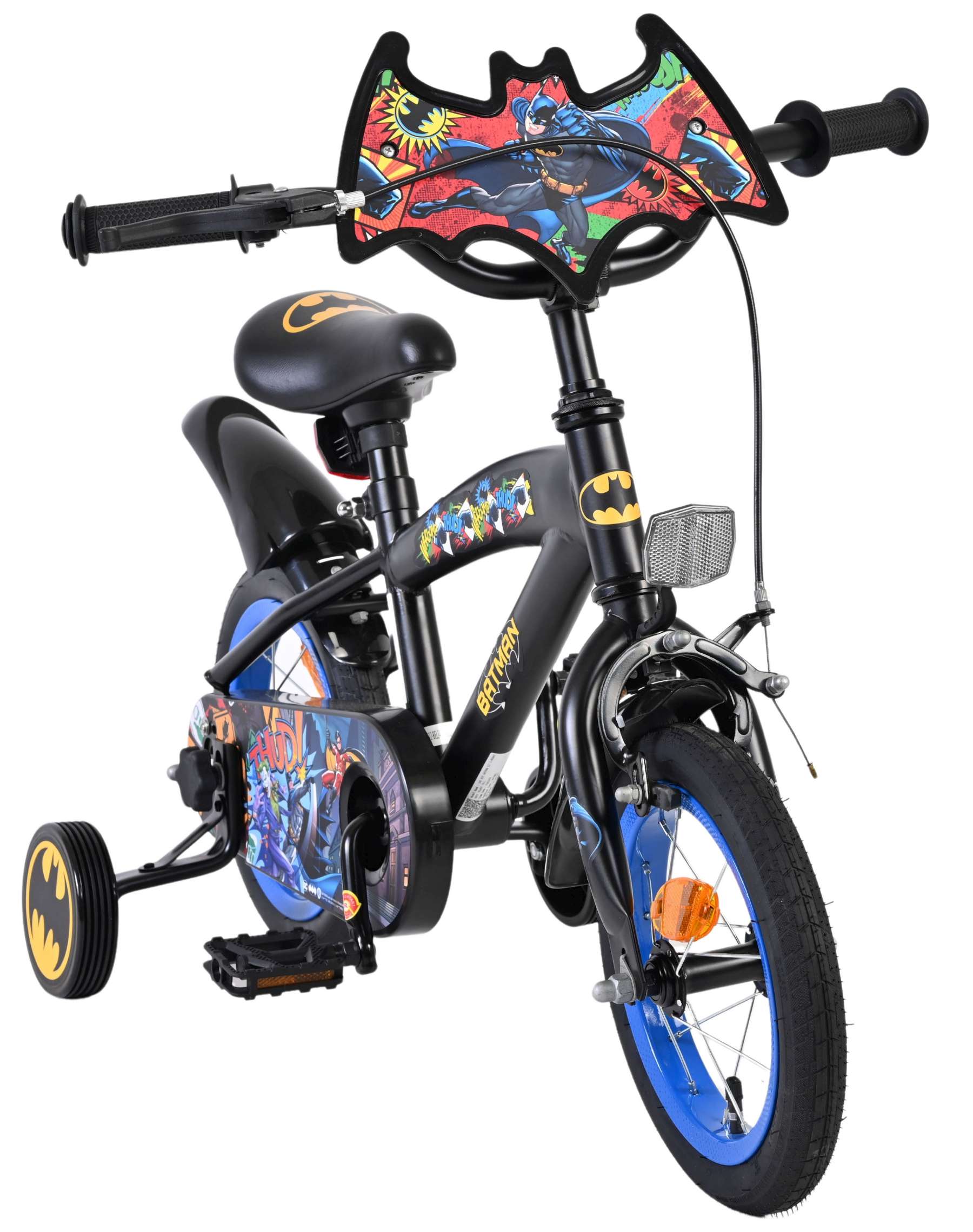 Warner Bros | Jongens Kinderfiets Batman, 12 inch, Reflectoren, Zwart - Afbeelding 5