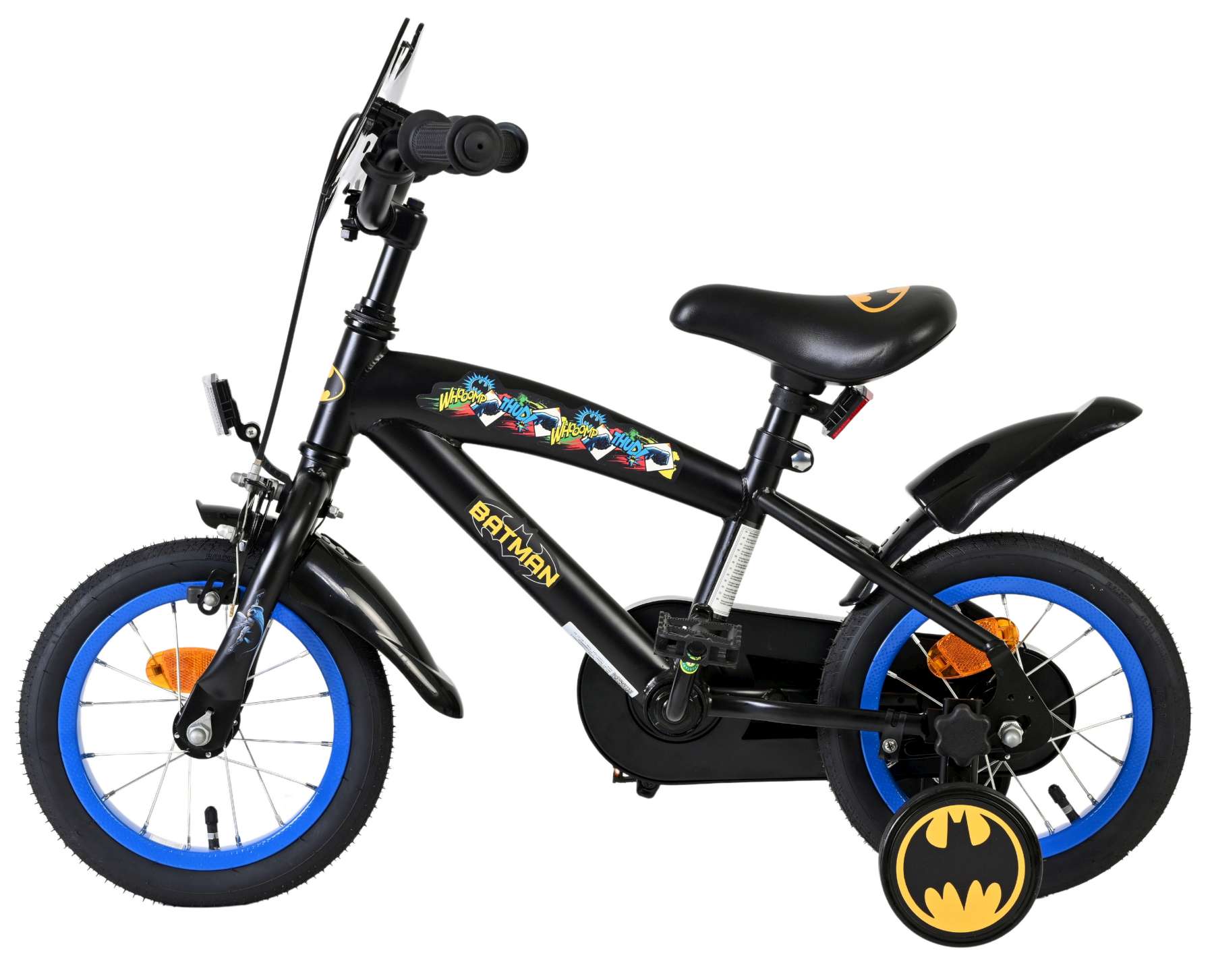 Warner Bros | Jongens Kinderfiets Batman, 12 inch, Reflectoren, Zwart - Afbeelding 7