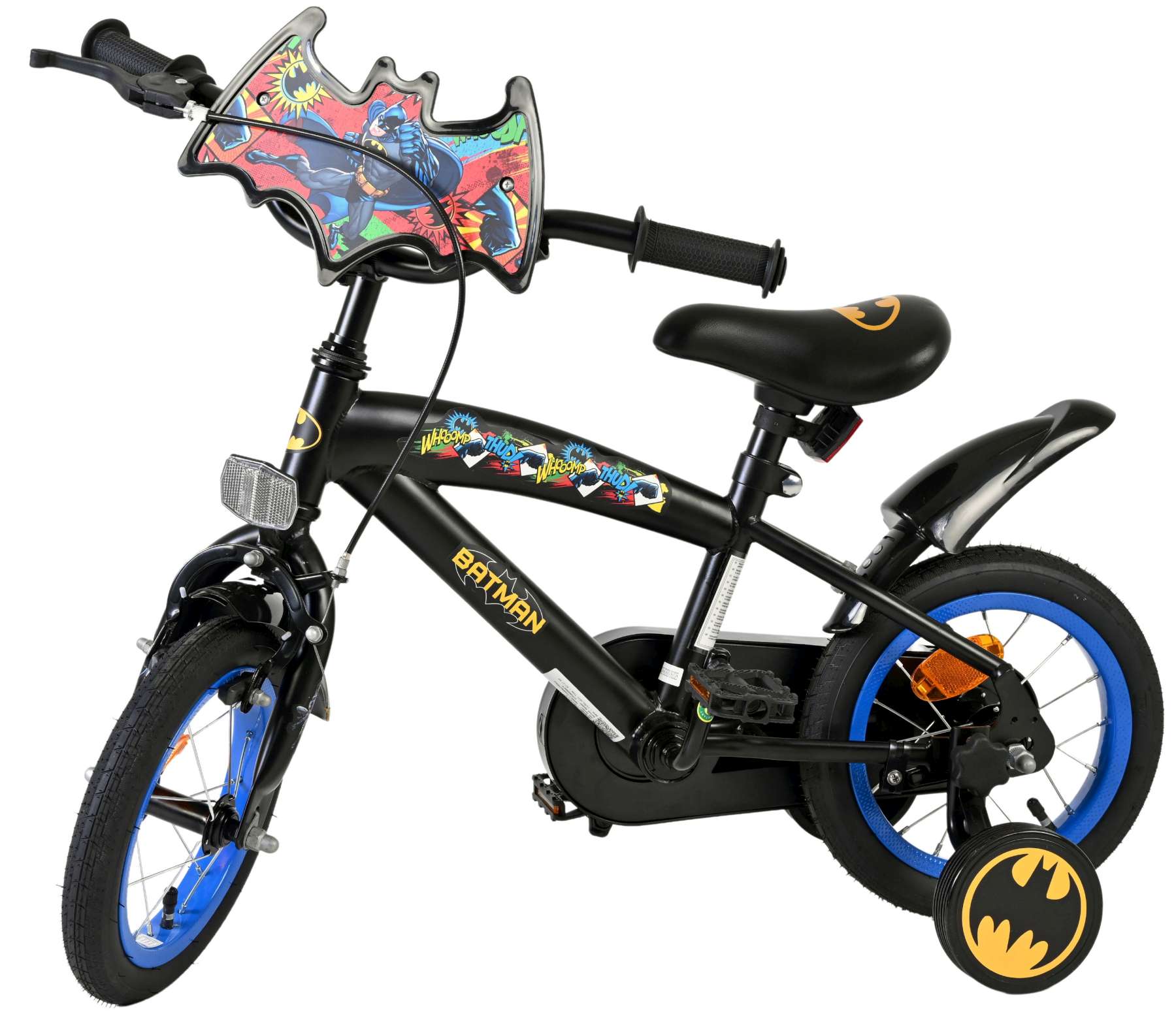 Warner Bros | Jongens Kinderfiets Batman, 12 inch, Reflectoren, Zwart - Afbeelding 8