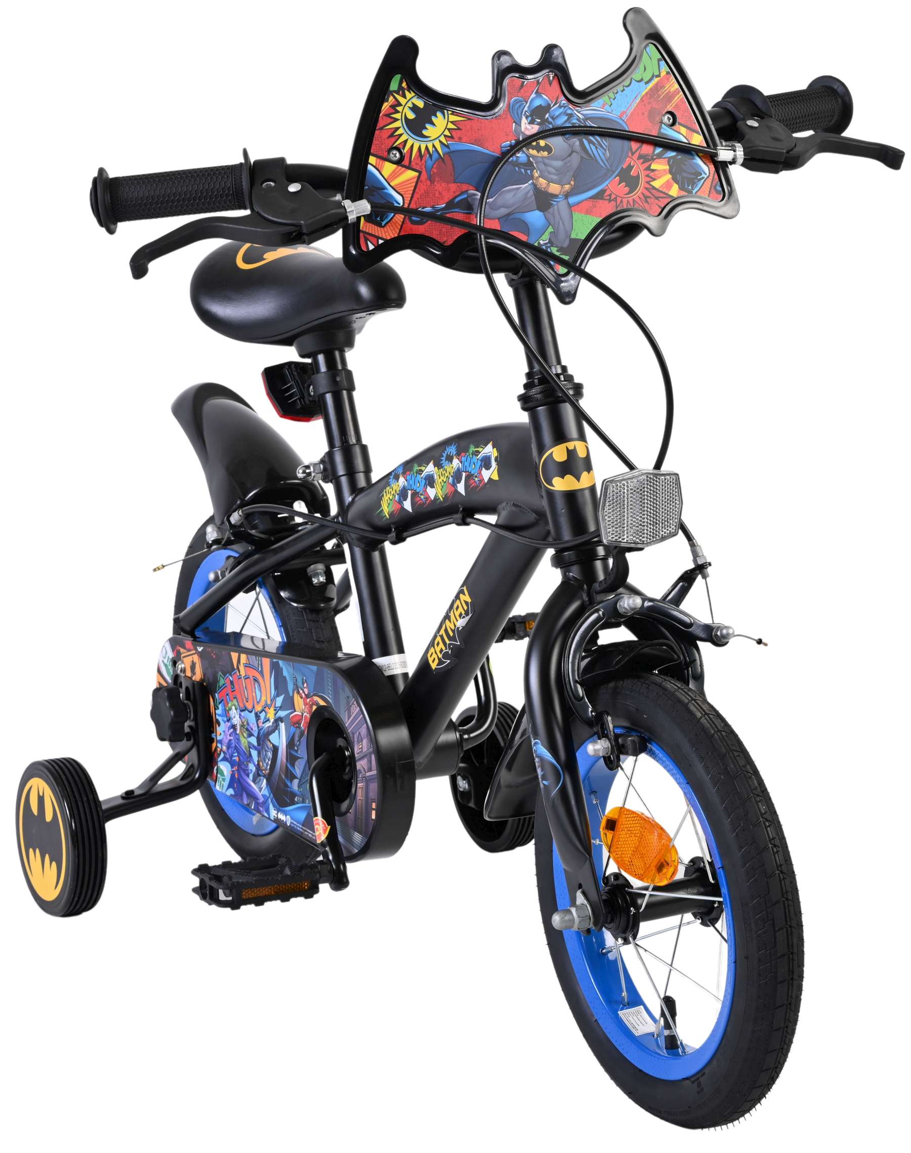 Warner Bros | Jongens Kinderfiets Batman, 12 inch, Zwart, Twee handremmen - Afbeelding 5