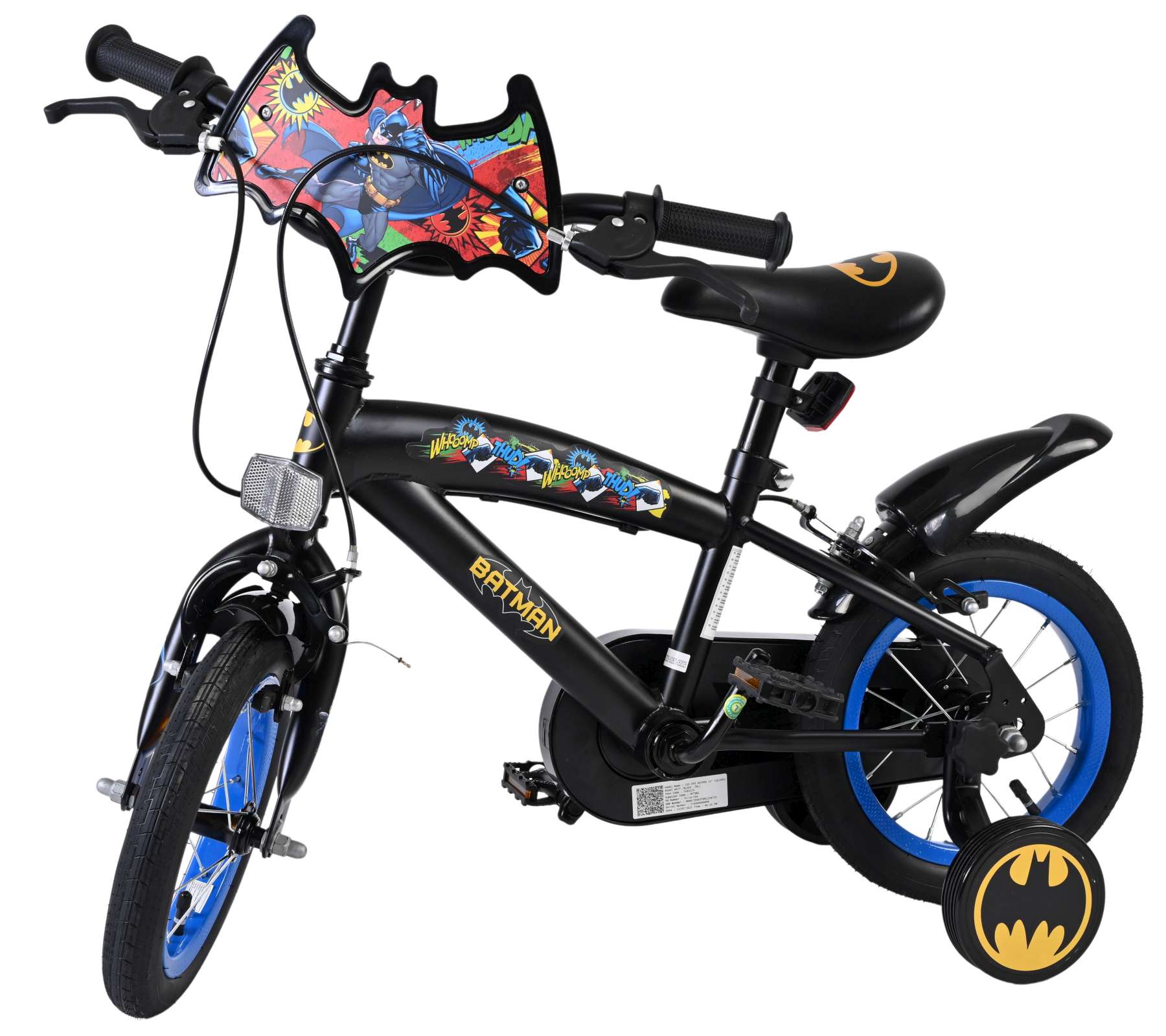 Warner Bros | Jongens Kinderfiets Batman, 12 inch, Zwart, Twee handremmen - Afbeelding 8