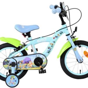 BBC Studios | Jongens Kinderfiets Bluey, 14 inch, Lichtblauw, Twee handremmen