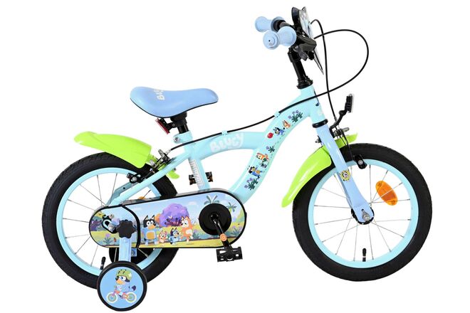 BBC Studios | Jongens Kinderfiets Bluey, 14 inch, Lichtblauw, Twee handremmen