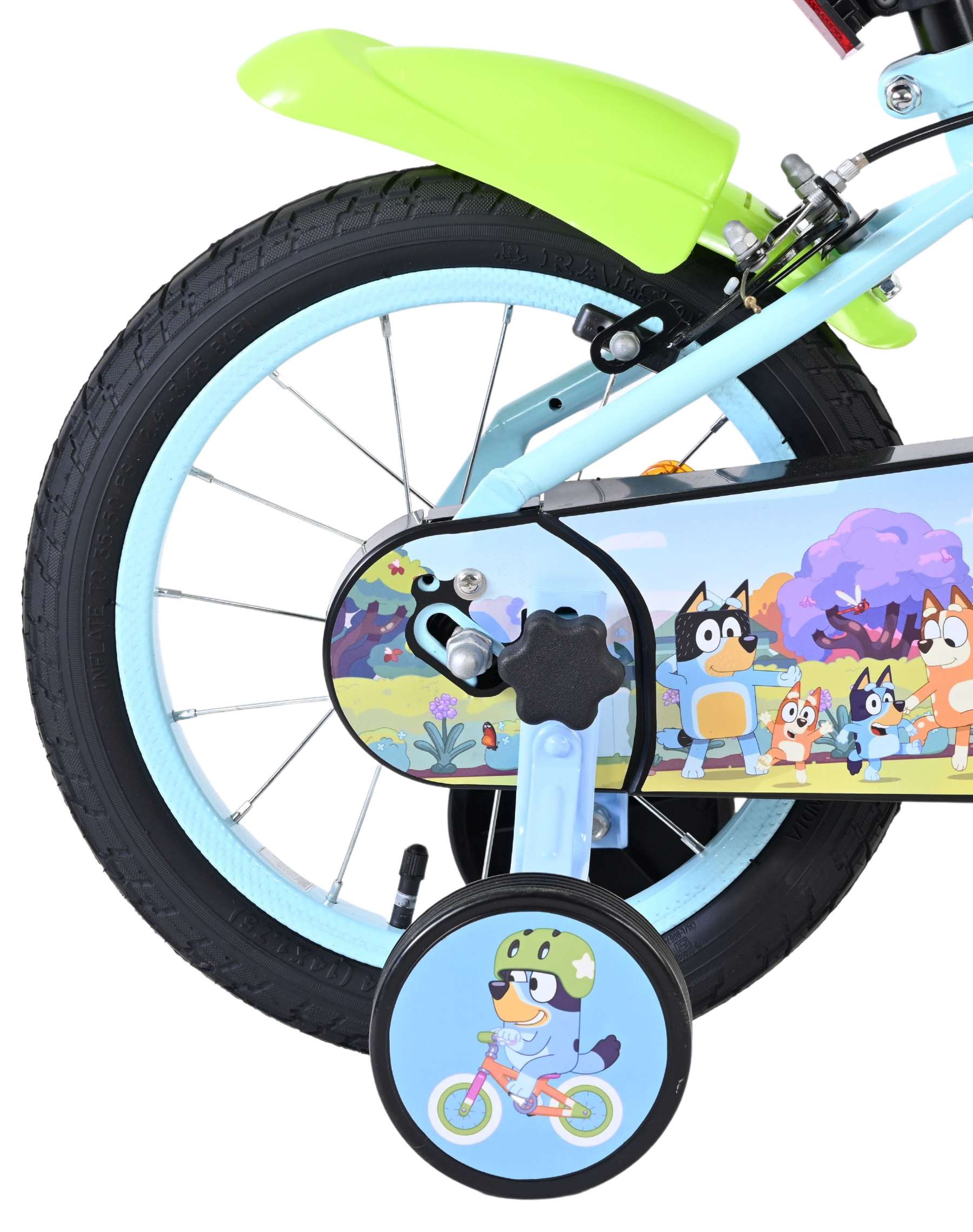 BBC Studios | Jongens Kinderfiets Bluey, 14 inch, Lichtblauw, Twee handremmen - Afbeelding 2
