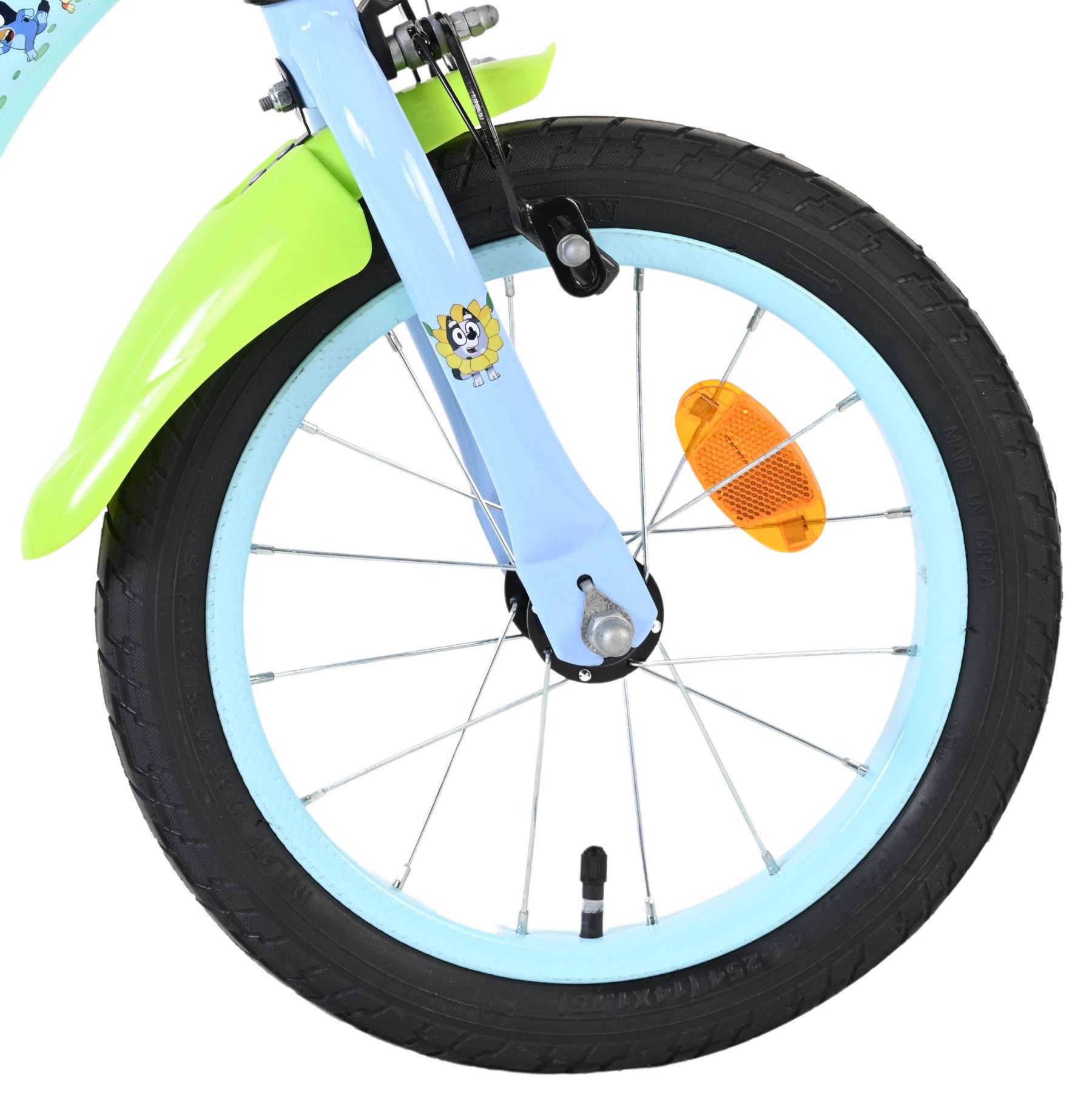 BBC Studios | Jongens Kinderfiets Bluey, 14 inch, Lichtblauw, Twee handremmen - Afbeelding 3