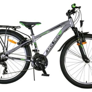Volare | Jongens Kinderfiets Cross, 24 inch, Grijs, 21 versnellingen, Twee handremmen