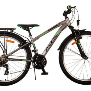 Volare | Jongens Kinderfiets Cross, 26 inch, Grijs, 21 versnellingen, Twee handremmen