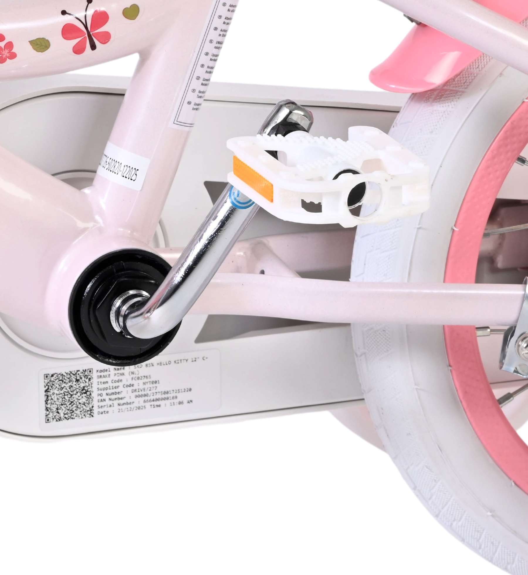 Sanrio | Meisjes Kinderfiets Hello Kitty, 12 inch, Roze - Afbeelding 9