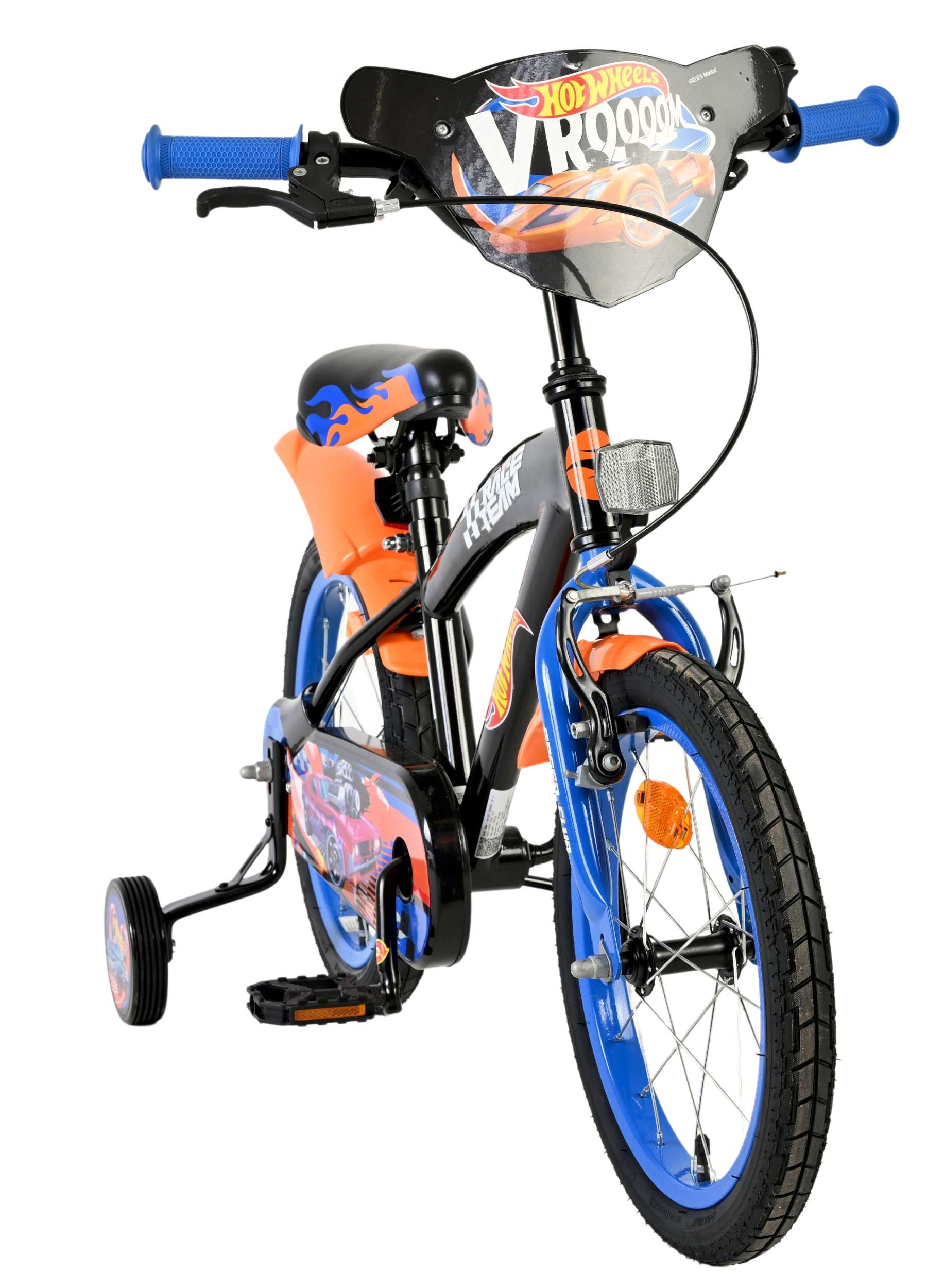 Mattel | Jongens Kinderfiets HotWheels, 16 inch, Zwart Oranje Blauw - Afbeelding 6