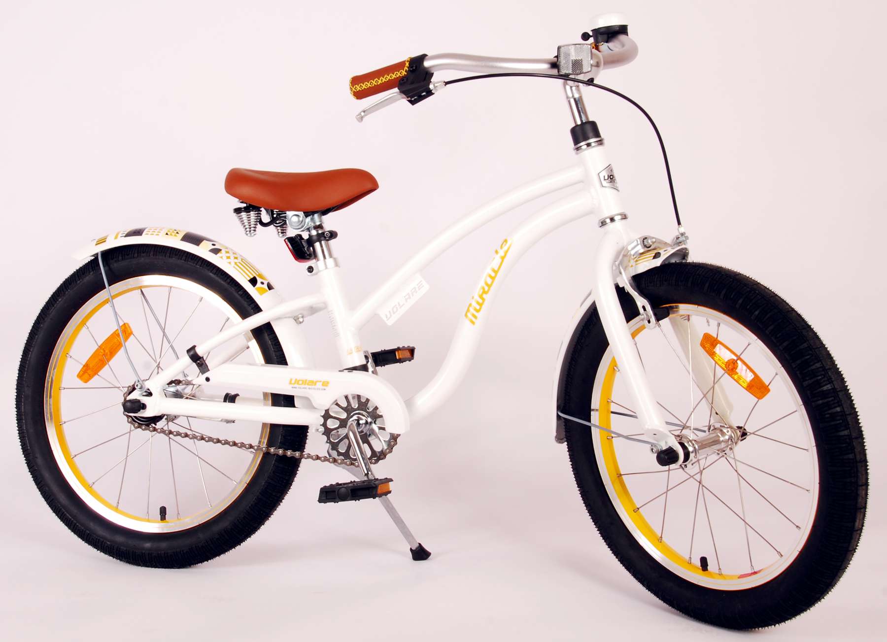 Volare | Meisjes Kinderfiets Miracle Cruiser, 18 inch, Wit, Prime Collection - Afbeelding 3