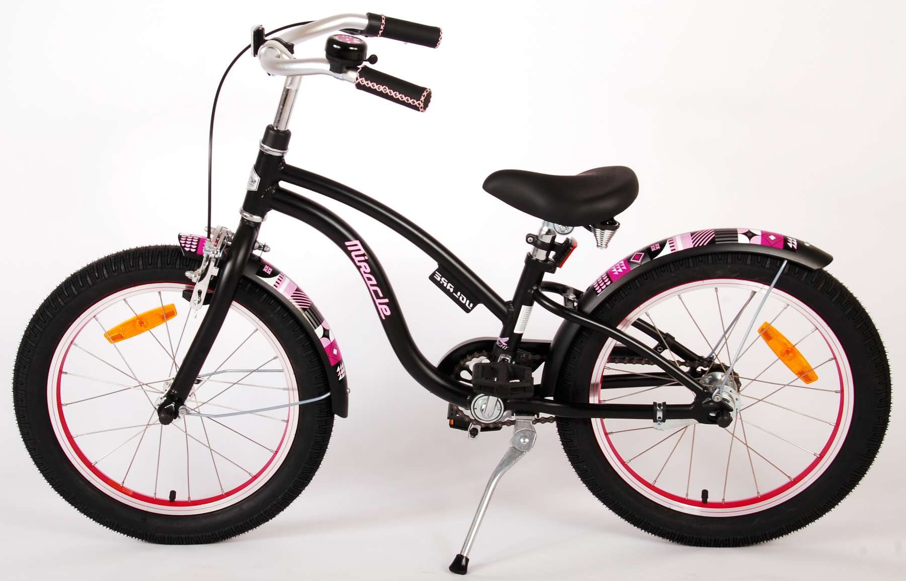 Volare | Meisjes Kinderfiets Miracle Cruiser, 18 inch, Mat Zwart, Prime Collection - Afbeelding 13