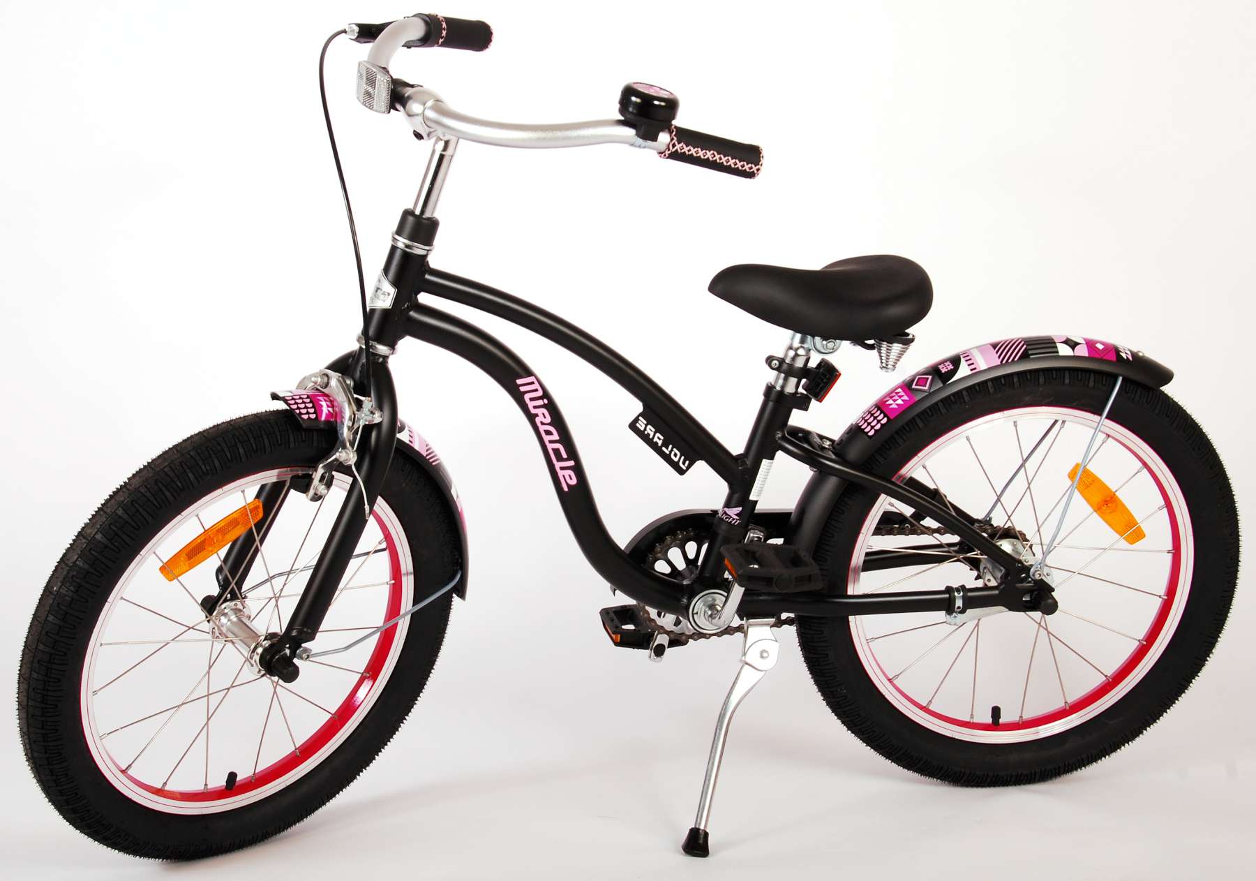 Volare | Meisjes Kinderfiets Miracle Cruiser, 18 inch, Mat Zwart, Prime Collection - Afbeelding 14