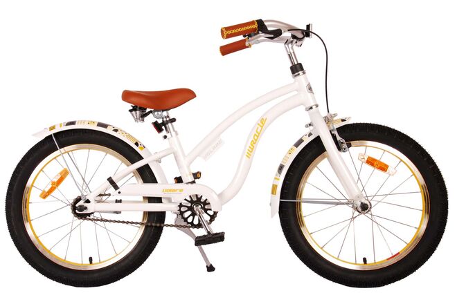 Volare | Meisjes Kinderfiets Miracle Cruiser, 18 inch, Wit, Prime Collection