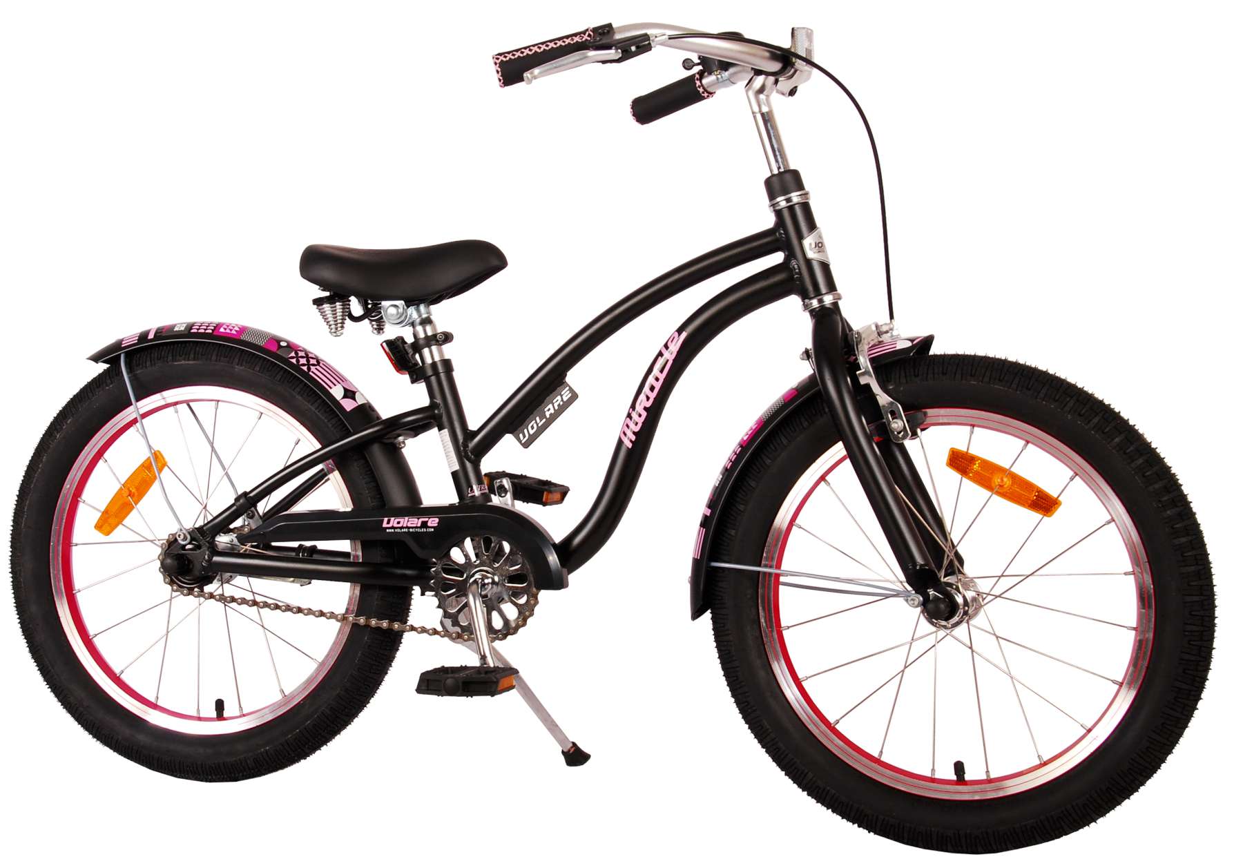 Volare | Meisjes Kinderfiets Miracle Cruiser, 18 inch, Mat Zwart, Prime Collection - Afbeelding 2