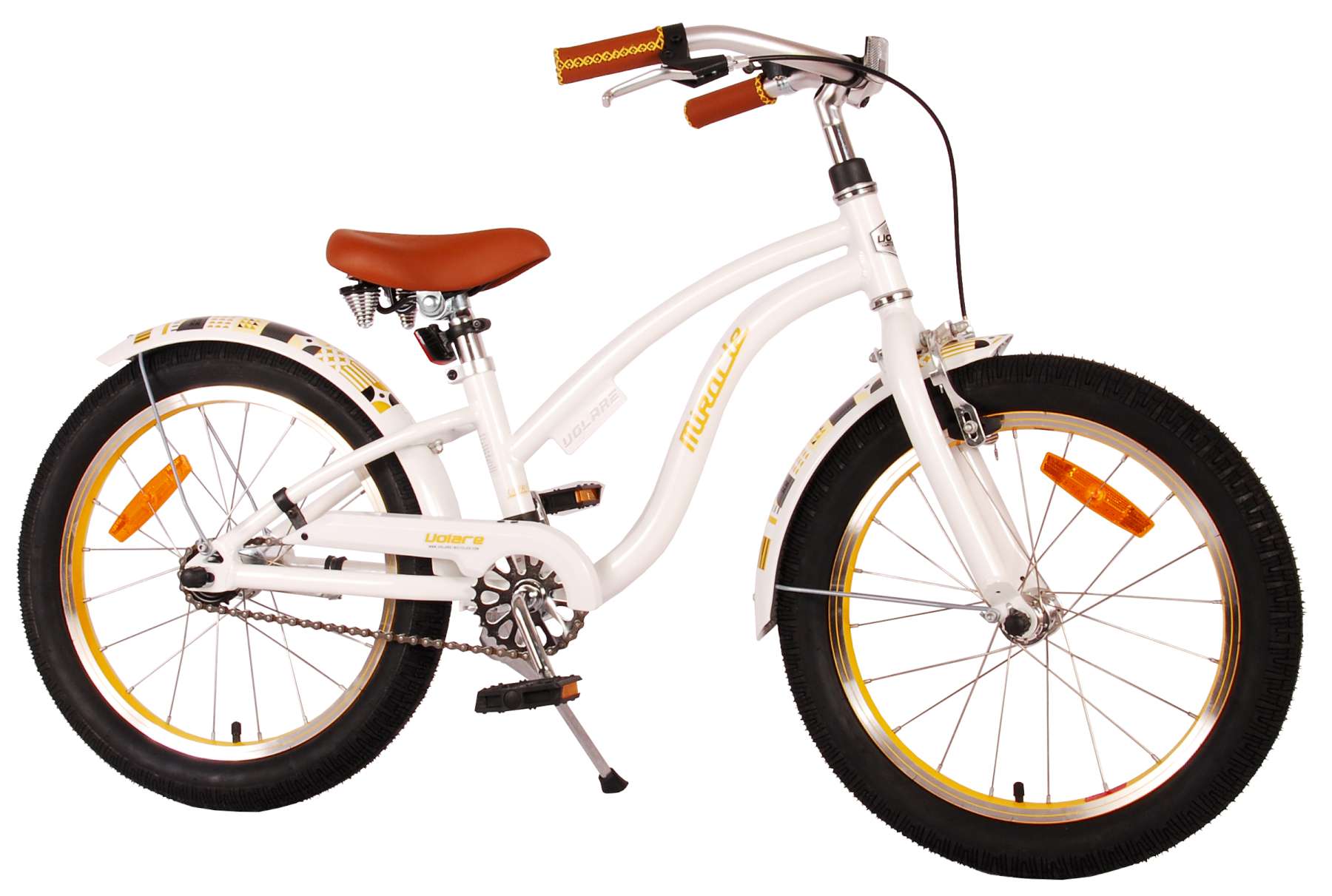 Volare | Meisjes Kinderfiets Miracle Cruiser, 18 inch, Wit, Prime Collection - Afbeelding 2