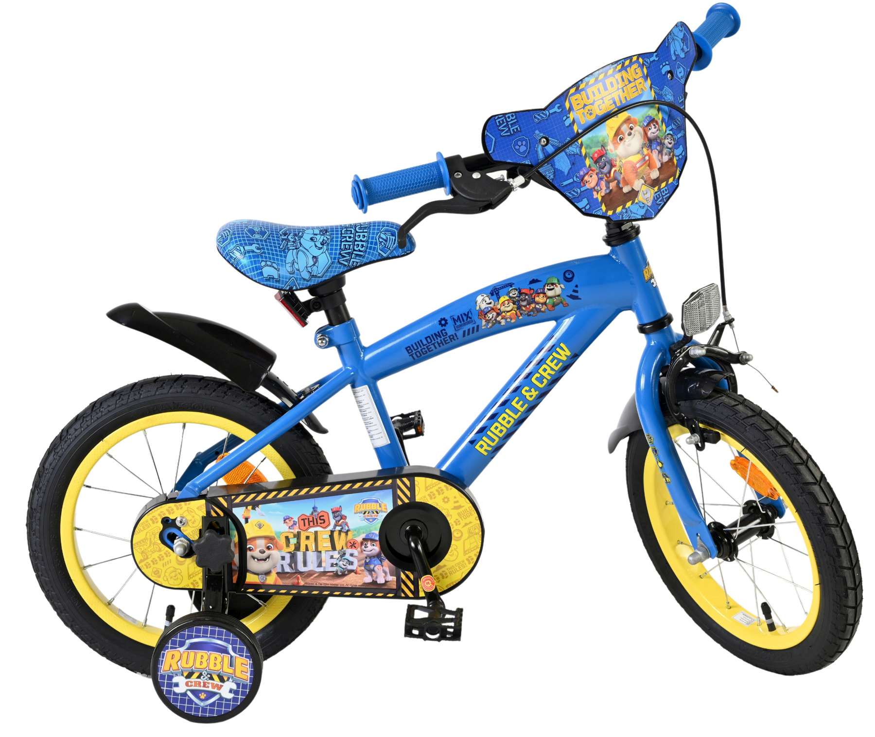Nickelodeon | Jongens Kinderfiets Rubble & Crew (Paw Patrol), 14 inch, Blauw - Afbeelding 10