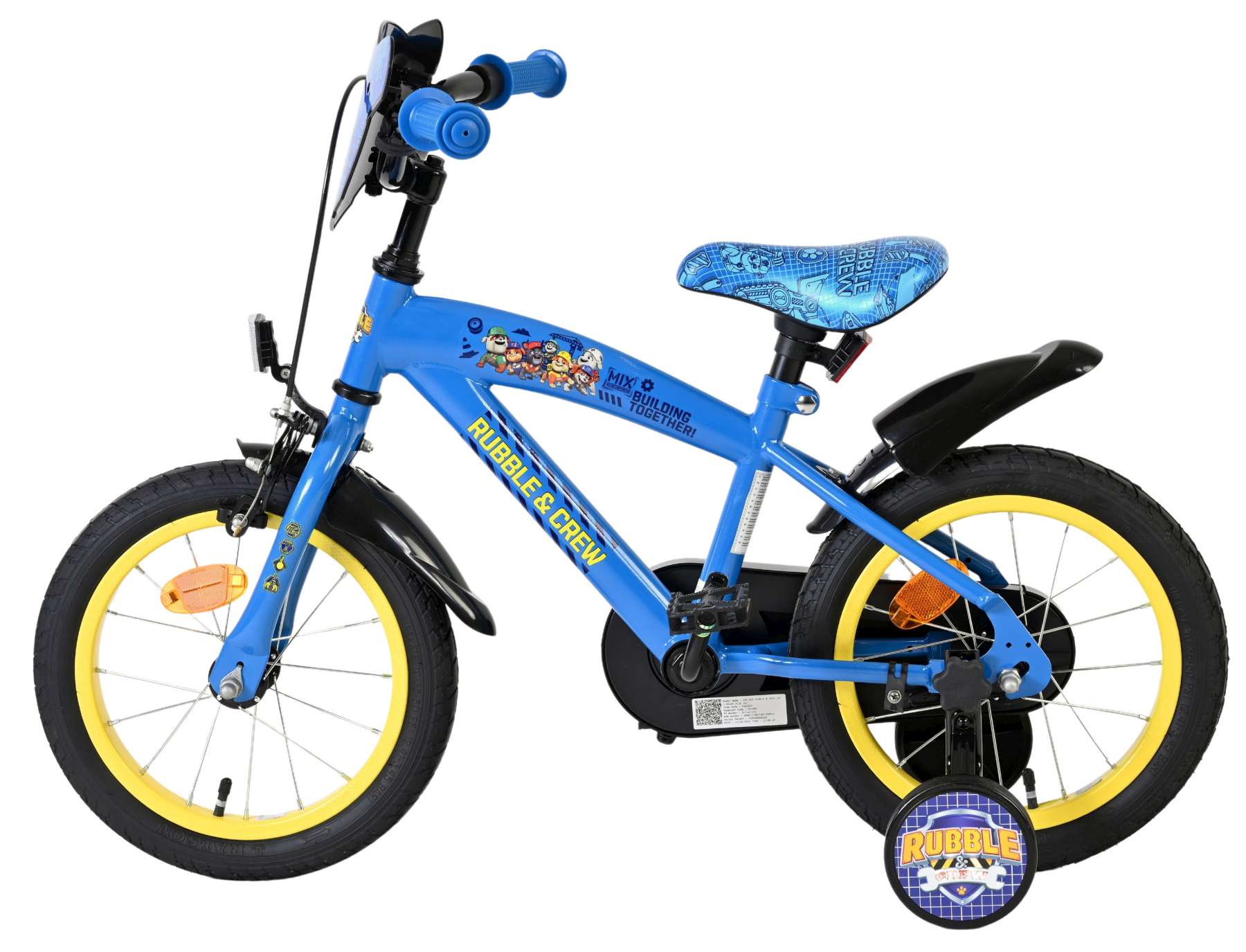 Nickelodeon | Jongens Kinderfiets Rubble & Crew (Paw Patrol), 14 inch, Blauw - Afbeelding 7