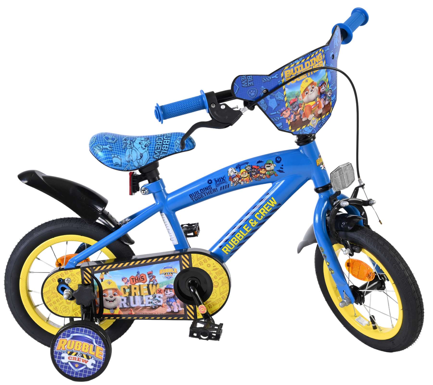 Nickelodeon | Jongens Kinderfiets Rubble & Crew (Paw Patrol), 12 inch, Blauw - Afbeelding 10