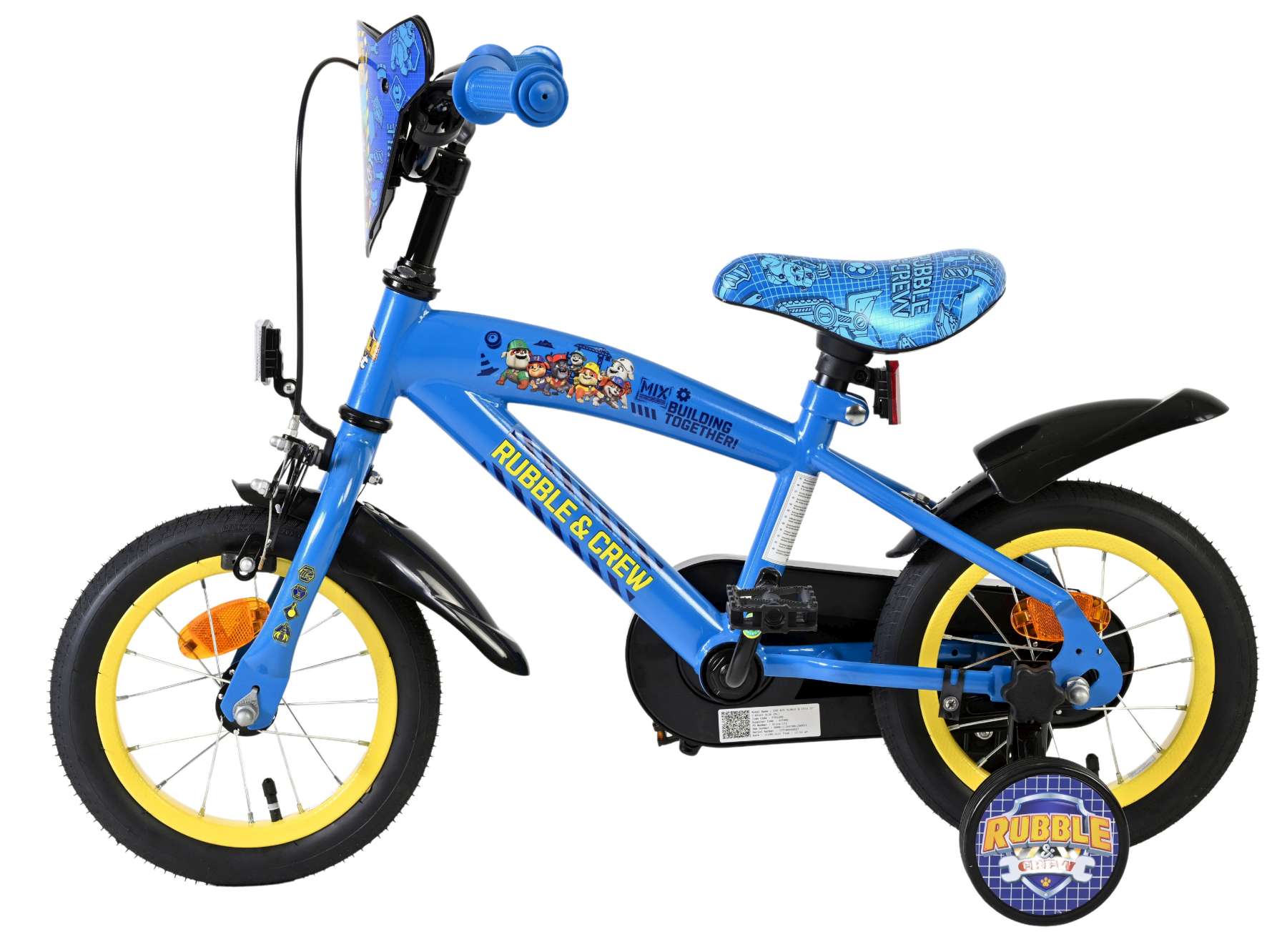 Nickelodeon | Jongens Kinderfiets Rubble & Crew (Paw Patrol), 12 inch, Blauw - Afbeelding 7