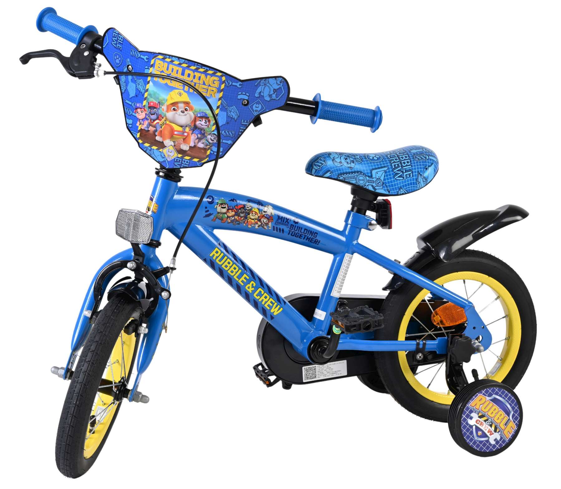 Nickelodeon | Jongens Kinderfiets Rubble & Crew (Paw Patrol), 12 inch, Blauw - Afbeelding 8