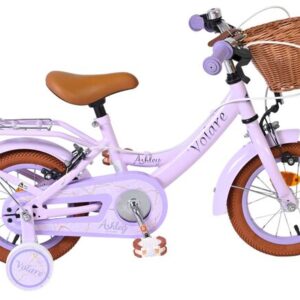 Volare | Meisjes Kinderfiets Ashley, 12 inch, Lila, Twee handremmen