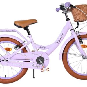 Volare | Meisjes Kinderfiets Ashley, 18 inch, Lila, Twee handremmen