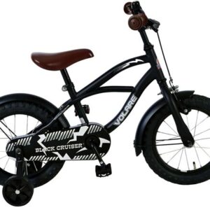 Volare | Jongens Kinderfiets Black Cruiser, 14 inch, Zwart - 95% afgemonteerd