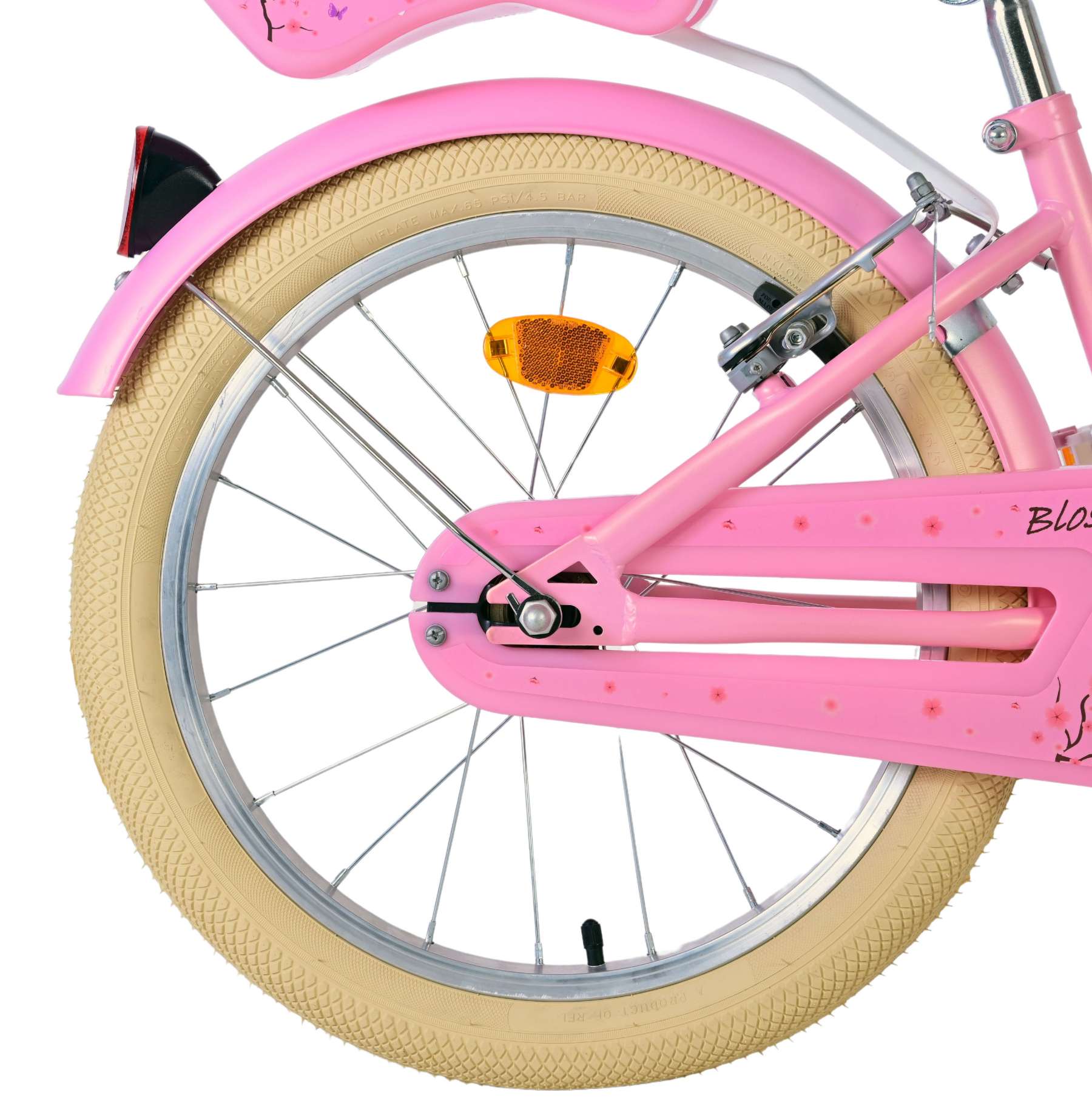 Volare | Meisjes Kinderfiets Blossom, 18 inch, Roze, Twee handremmen - Afbeelding 3