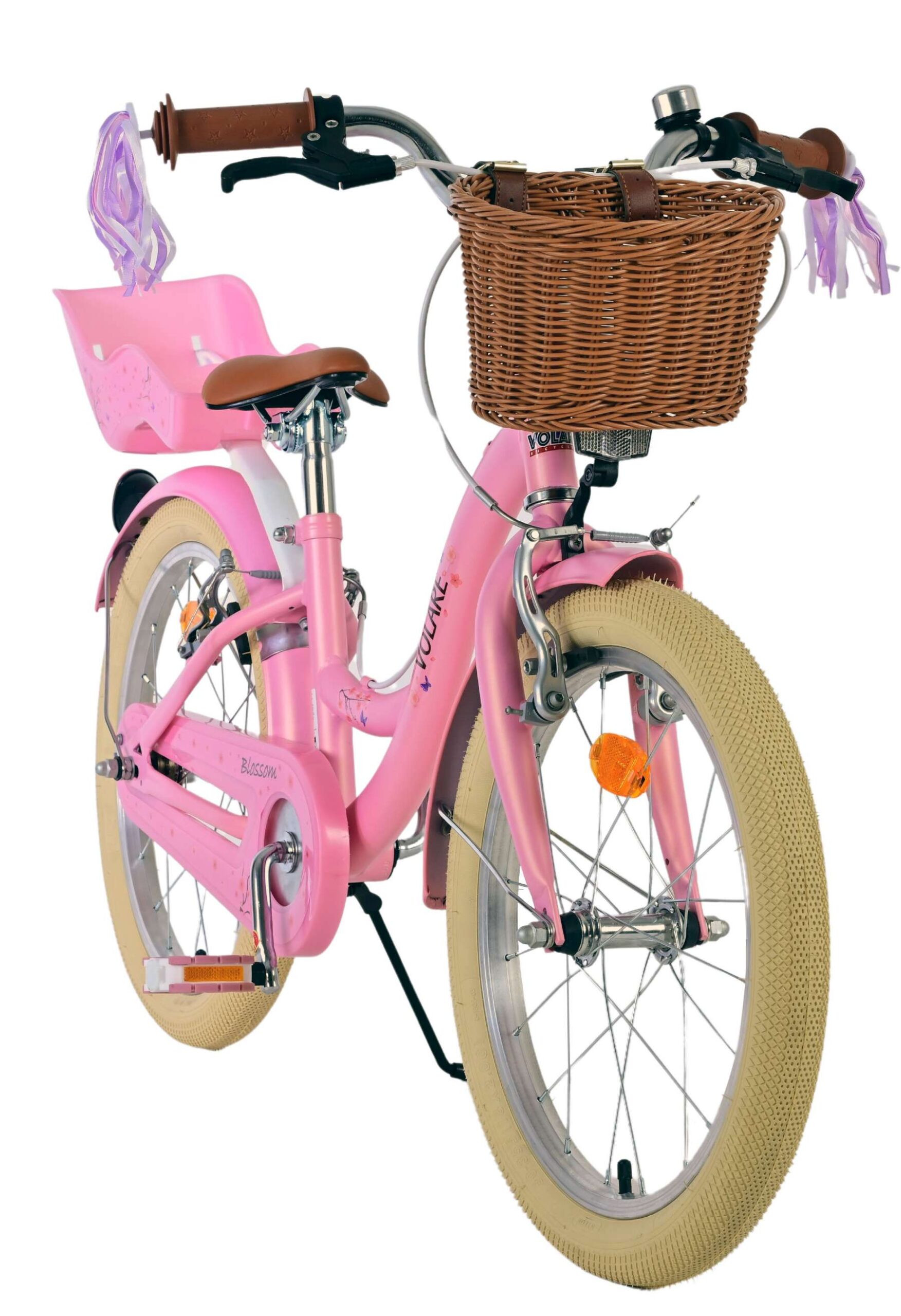 Volare | Meisjes Kinderfiets Blossom, 18 inch, Roze, Twee handremmen - Afbeelding 6