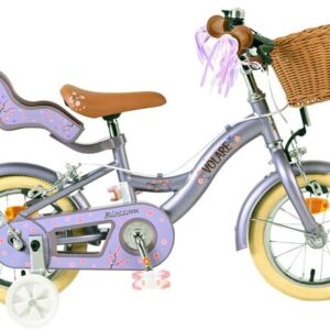 Volare | Meisjes Kinderfiets Blossom, 12 inch, Paars, Twee handremmen