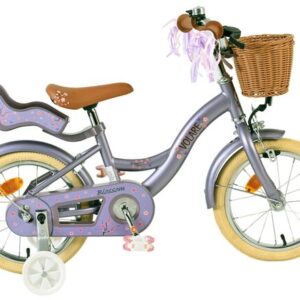 Volare | Meisjes Kinderfiets Blossom, 14 inch, Paars