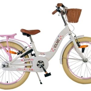 Volare | Meisjes Kinderfiets Blossom, 20 inch, Wit, Twee handremmen