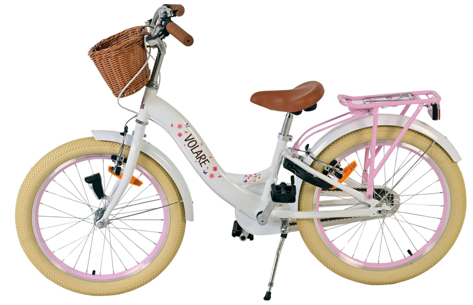 Volare | Meisjes Kinderfiets Blossom, 20 inch, Wit, Twee handremmen - Afbeelding 7