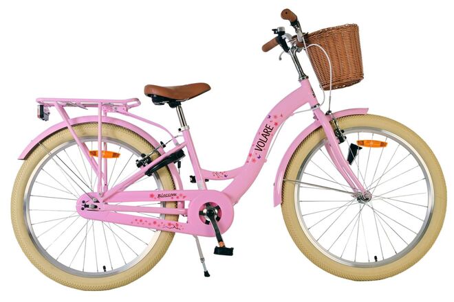 Volare | Meisjes Kinderfiets Blossom, 24 inch, Roze, Twee handremmen