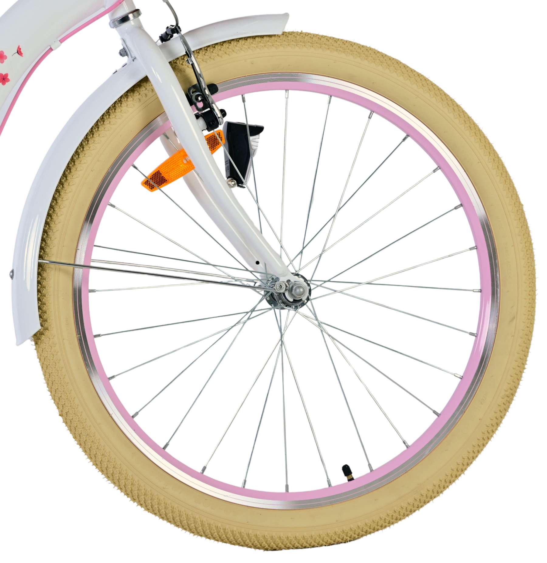 Volare | Meisjes Kinderfiets Blossom, 24 inch, Wit, Twee handremmen - Afbeelding 3